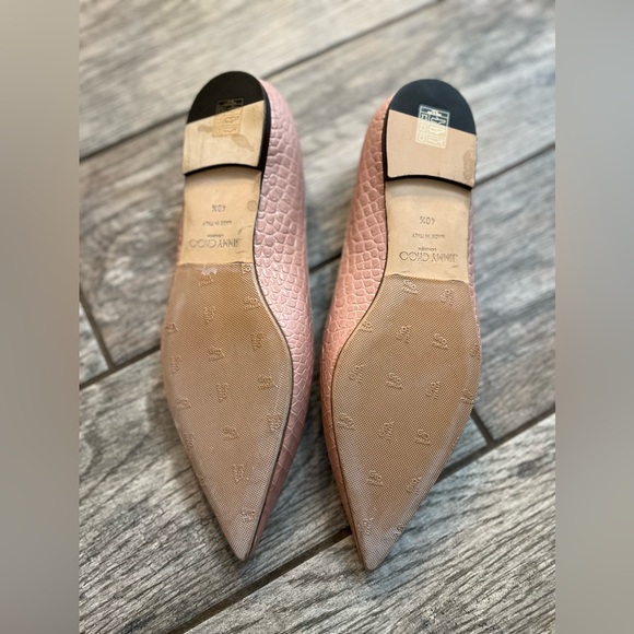 Jimmy Choo London Pink Croc Pointy Toe flats - Size 40.5 - Picture 2 of 13